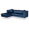 Baxton Studio Giselle Blue Velvet Gold Finished Left Facing Sectional with Chaise 159-9869 - alternate 1